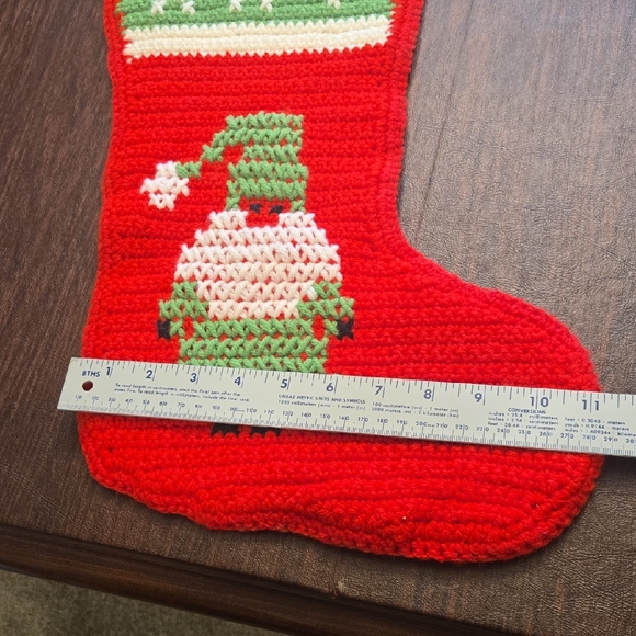 Red and Green Knit Christmas Stocking - Picture 7 of 7